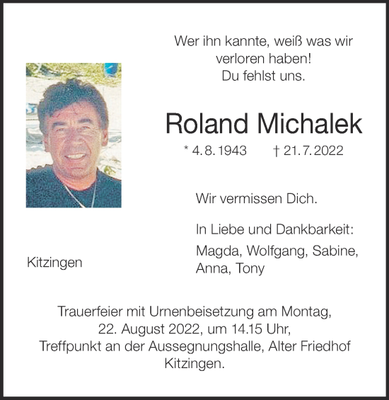 Anzeige von Roland Michalek von MGO