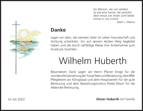 Anzeige von Wilhelm Huberth von MGO