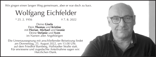 Anzeige von Wolfgang Eichfelder von MGO