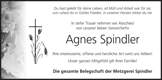 Anzeige von Agnes Spindler von MGO