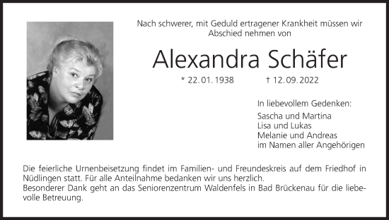 Anzeige von Alexandra Schäfer von MGO