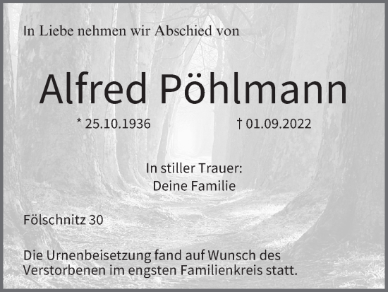 Anzeige von Alfred Pöhlmann von MGO