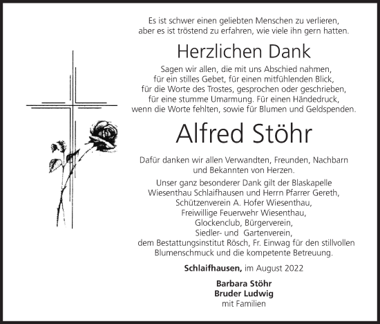 Anzeige von Alfred Stöhr von MGO