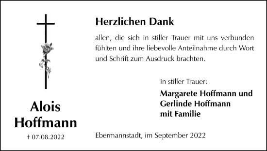 Anzeige von Alois Hoffmann von MGO