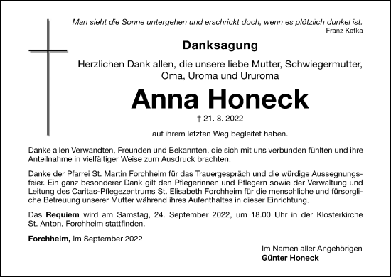 Anzeige von Anna Honeck von MGO