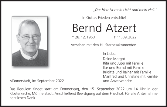 Anzeige von Bernd Atzert von MGO
