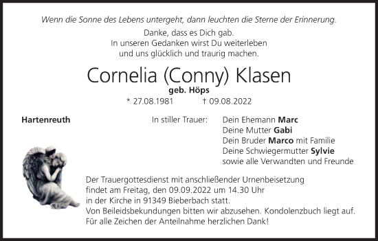 Anzeige von Cornelia Klasen von MGO