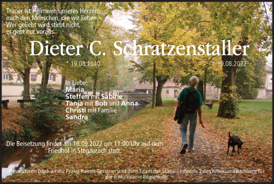 Anzeige von Dieter C. Schratzenstaller von MGO