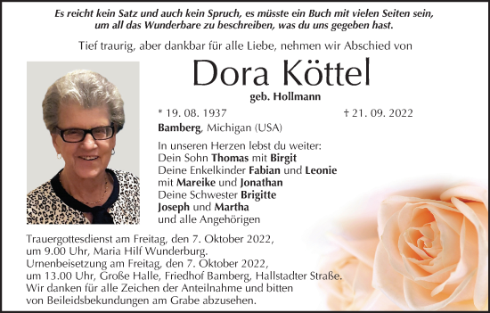 Anzeige von Dora Köttel von MGO
