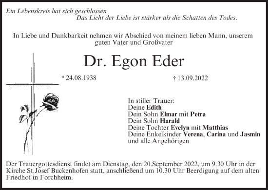 Anzeige von Egon Eder von MGO