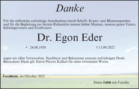 Anzeige von Egon Eder von MGO
