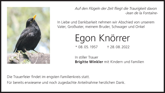 Anzeige von Egon Knörrer von MGO