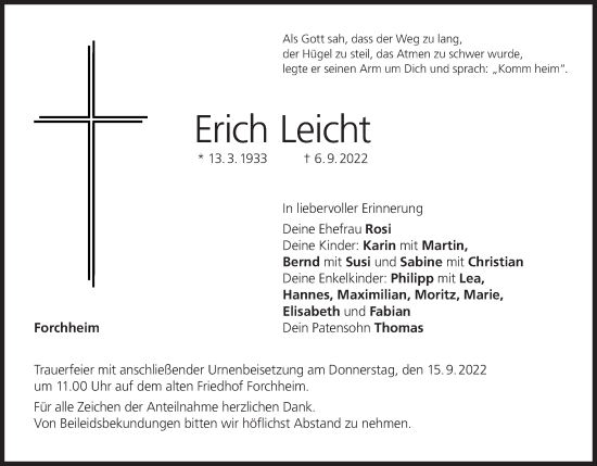 Anzeige von Erich Leicht von MGO