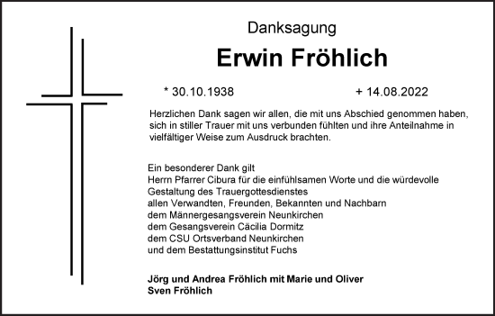 Anzeige von Erwin Fröhlich von MGO