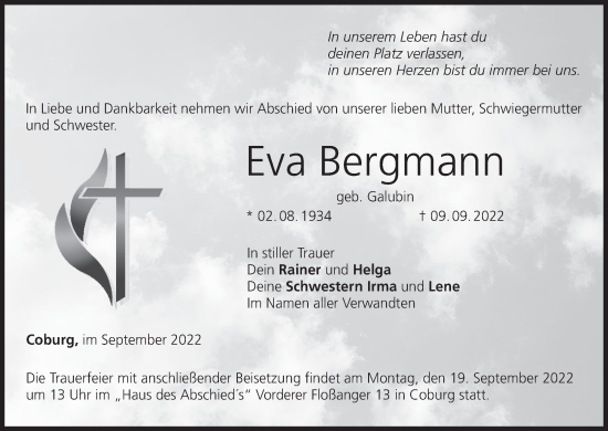 Anzeige von Eva Bergmann von MGO