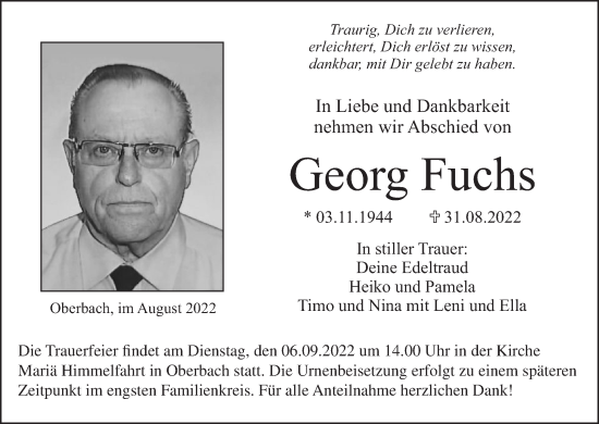 Anzeige von Georg Fuchs von MGO