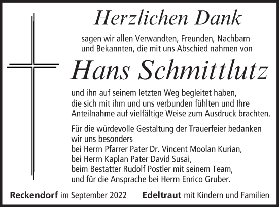 Anzeige von Hans Schmittlutz von MGO