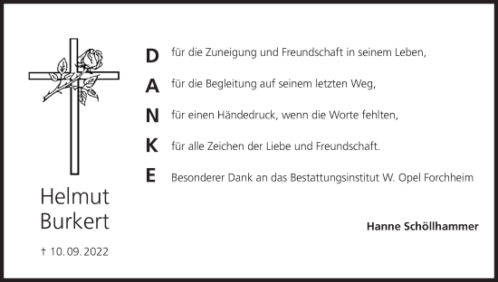 Anzeige von Helmut Burkert von MGO