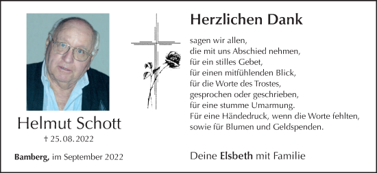 Anzeige von Helmut Schott von MGO