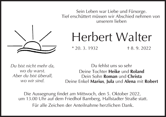 Anzeige von Herbert Walter von MGO