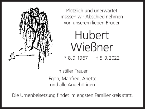 Anzeige von Hubert Wießner von MGO