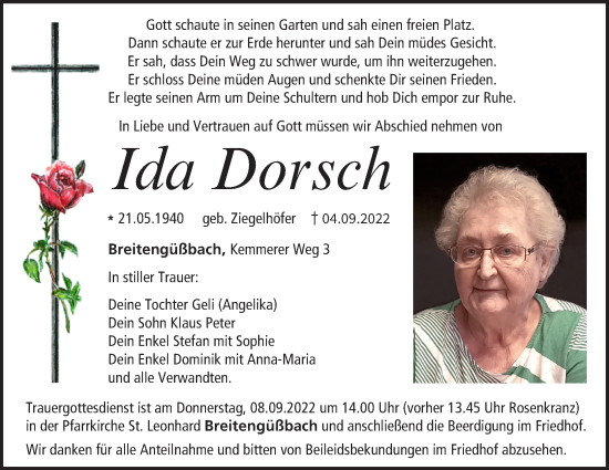 Anzeige von Ida Dorsch von MGO