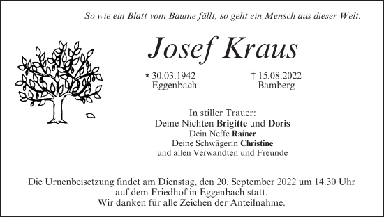 Anzeige von Josef Kraus von MGO
