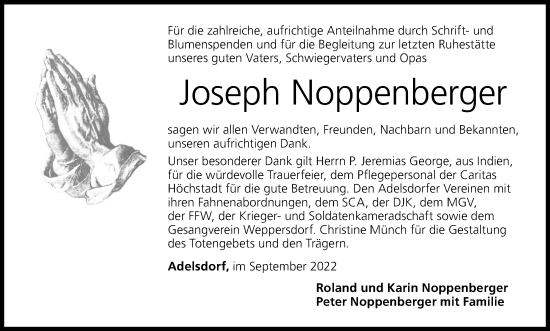 Anzeige von Joseph Noppenberger von MGO