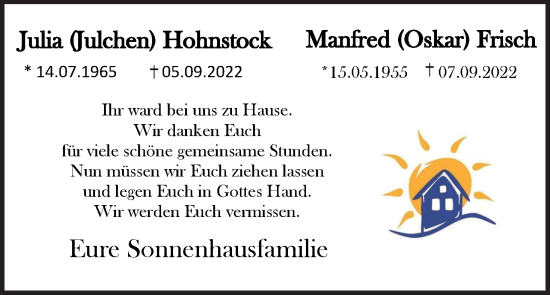 Anzeige von Julia Hohnstock von MGO