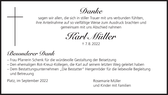 Anzeige von Karl Müller von MGO