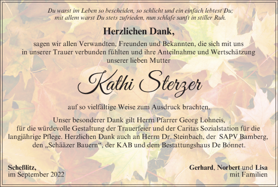 Anzeige von Kathi Sterzer von MGO