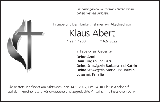 Anzeige von Klaus Abert von MGO