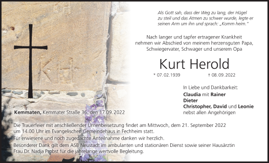 Anzeige von Kurt Herold von MGO