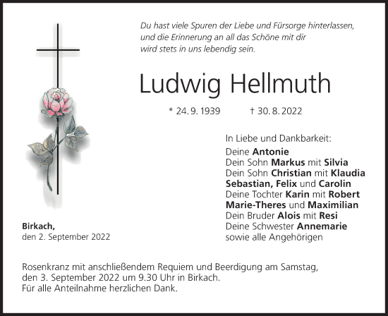 Anzeige von Ludwig Hellmuth von MGO