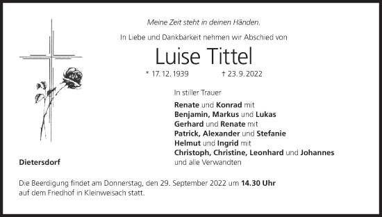 Anzeige von Luise Tittel von MGO