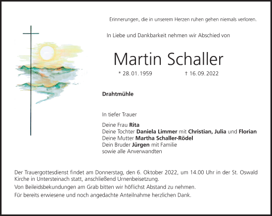 Anzeige von Martin Schaller von MGO