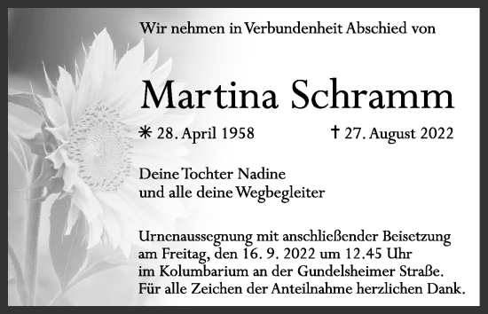 Anzeige von Martina Schramm von MGO