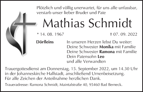 Anzeige von Mathias Schmidt von MGO