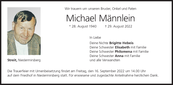 Anzeige von Michael Männlein von MGO