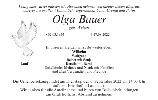 Anzeige von Olga Bauer von MGO