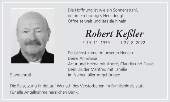 Anzeige von Robert Keßler von MGO