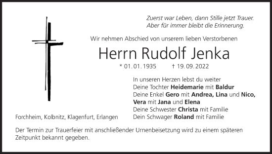 Anzeige von Rudolf Jenka von MGO