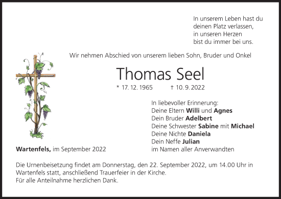 Anzeige von Thomas Seel von MGO