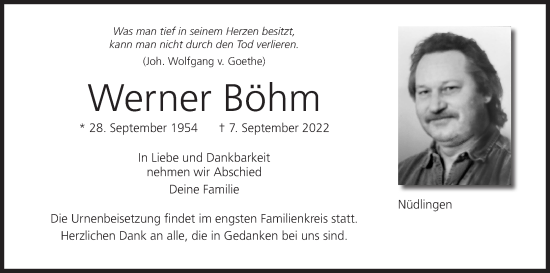 Anzeige von Werner Böhm von MGO