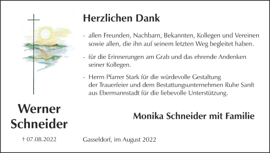 Anzeige von Werner Schneider von MGO