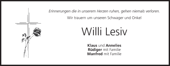 Anzeige von Willi Lesiv von MGO
