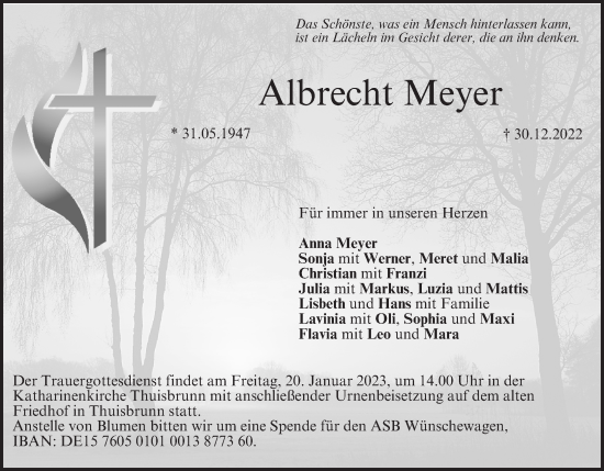 Anzeige von Albrecht Meyer von MGO