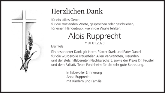Anzeige von Alois Rupprecht von MGO