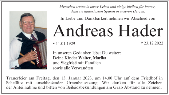 Anzeige von Andreas Hader von MGO
