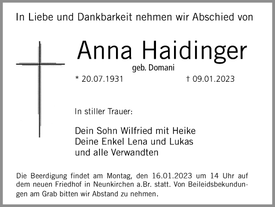 Anzeige von Anna Haidinger von MGO